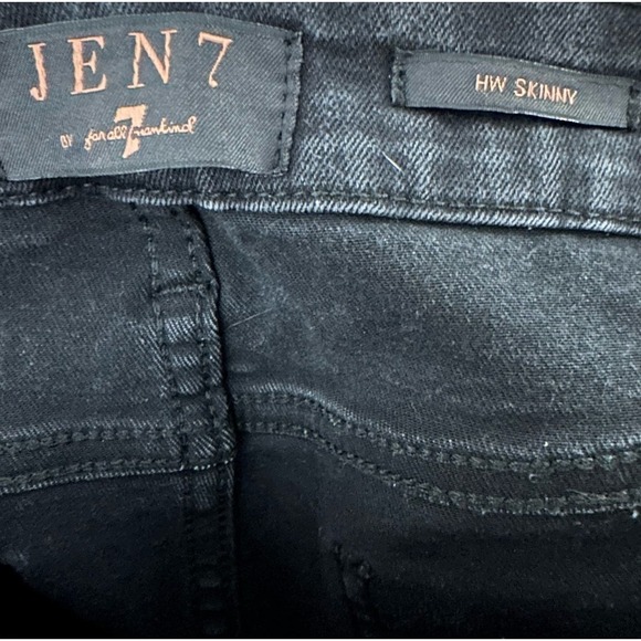 Jen7 by 7 for All Mankind Black HW High Waist Skinny Sz 2 - Picture 2 of 4